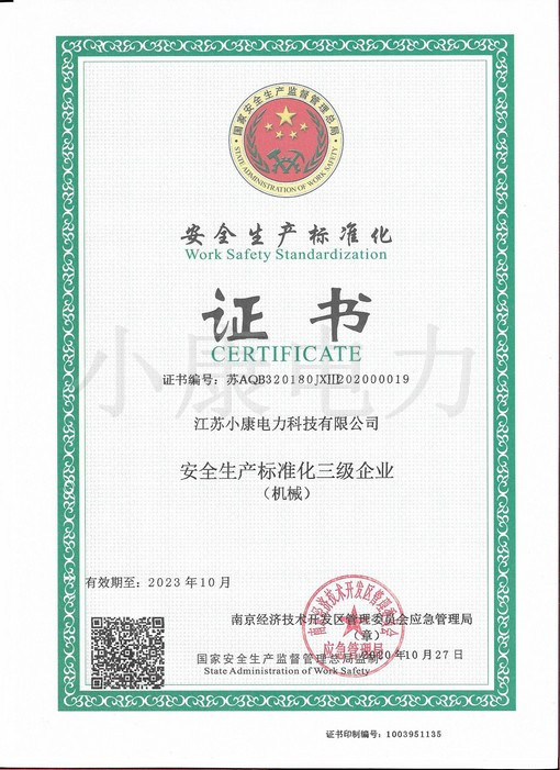 安全生產(chǎn)標(biāo)準(zhǔn)化三級(jí)